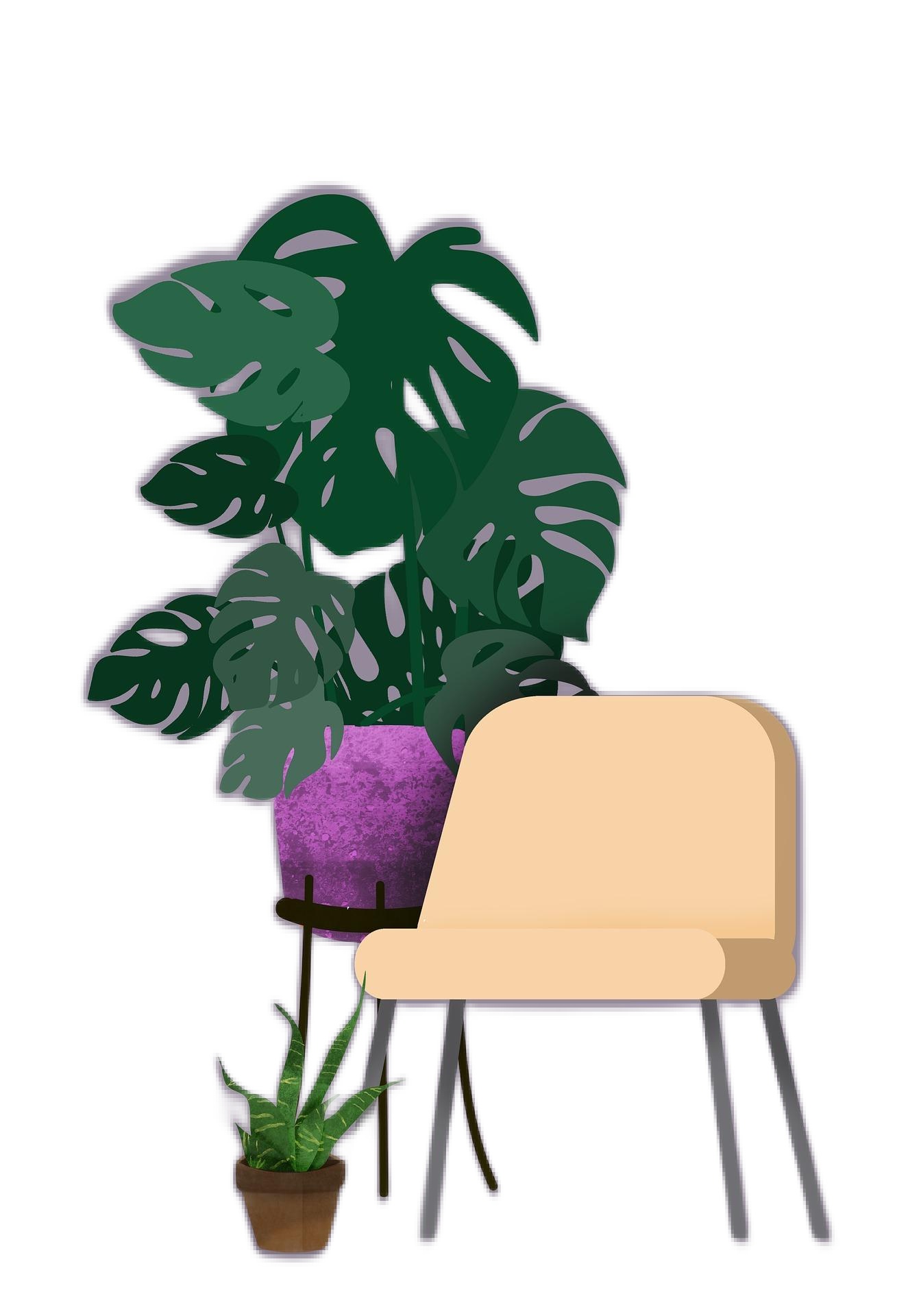 Wartezimmer Stuhl Pflanze Illustration